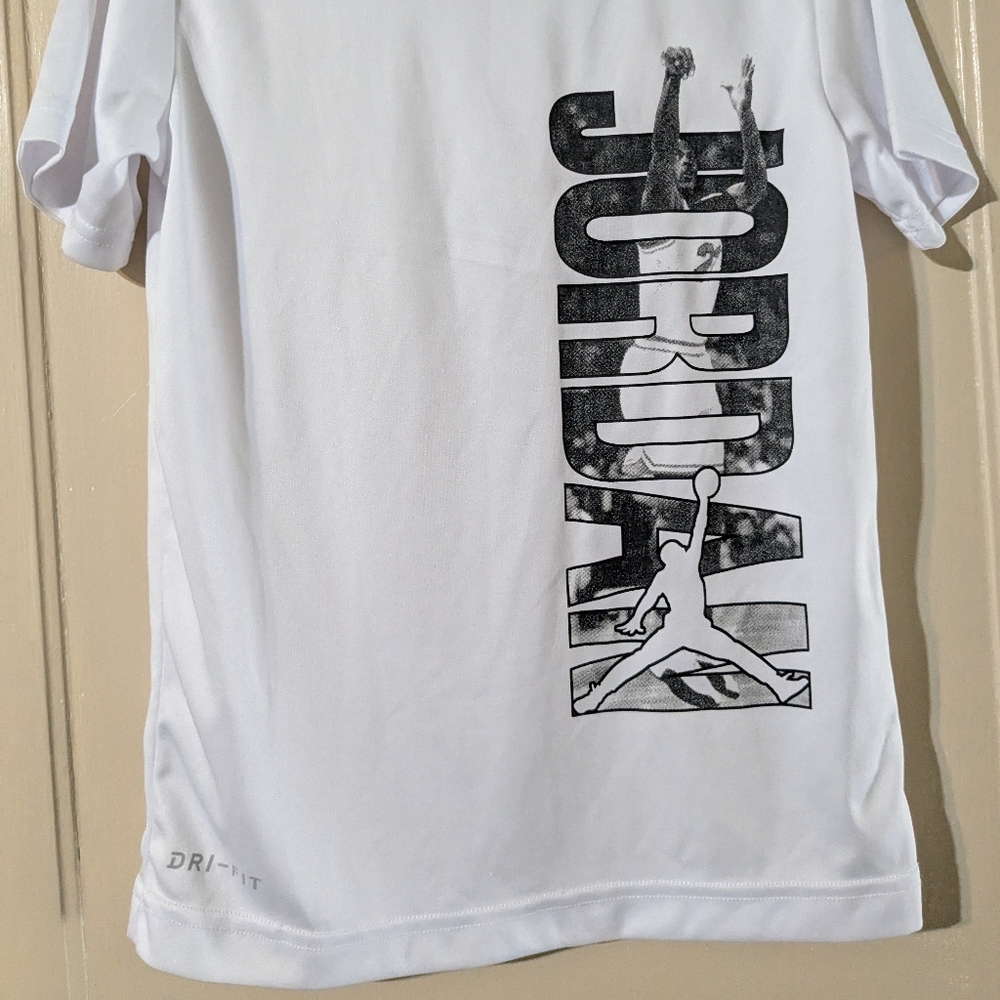 Jordan White Tee with Bold Black Graphic